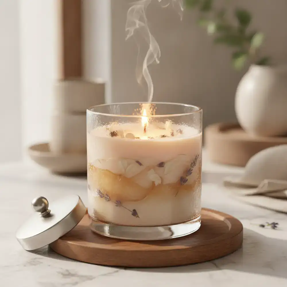 Signature hand-poured decorative candle in a premium jar