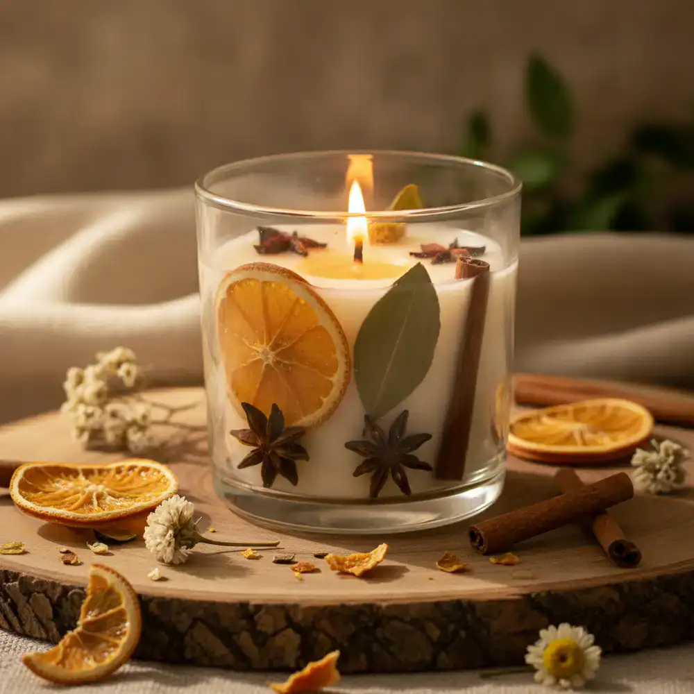 Sylhet Citrus decorative candle with dried botanicals
